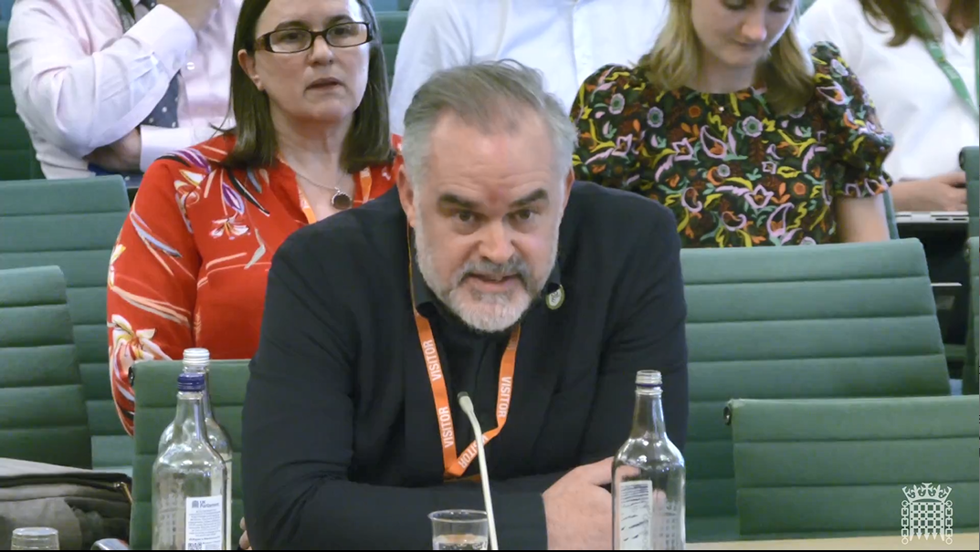 MiP Chief Exec Jon Restell giving evidence to Parliament's Health Bill Committee